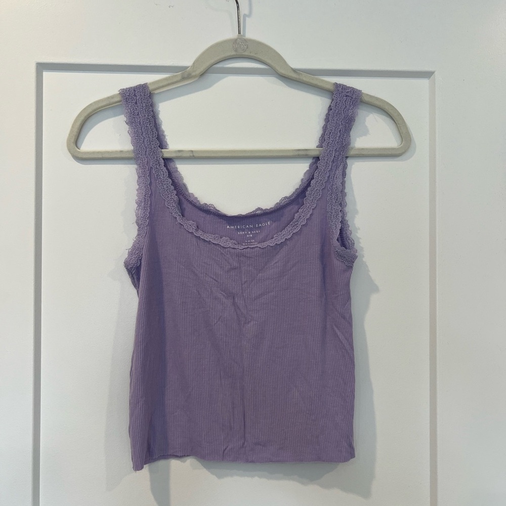 American Eagle Cami with Lace Trim (Lilac Color)